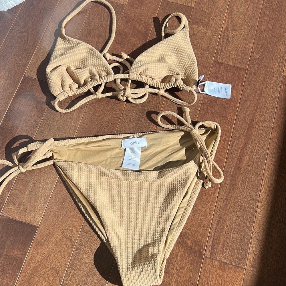 Brand new never worn Onia tan bikini set